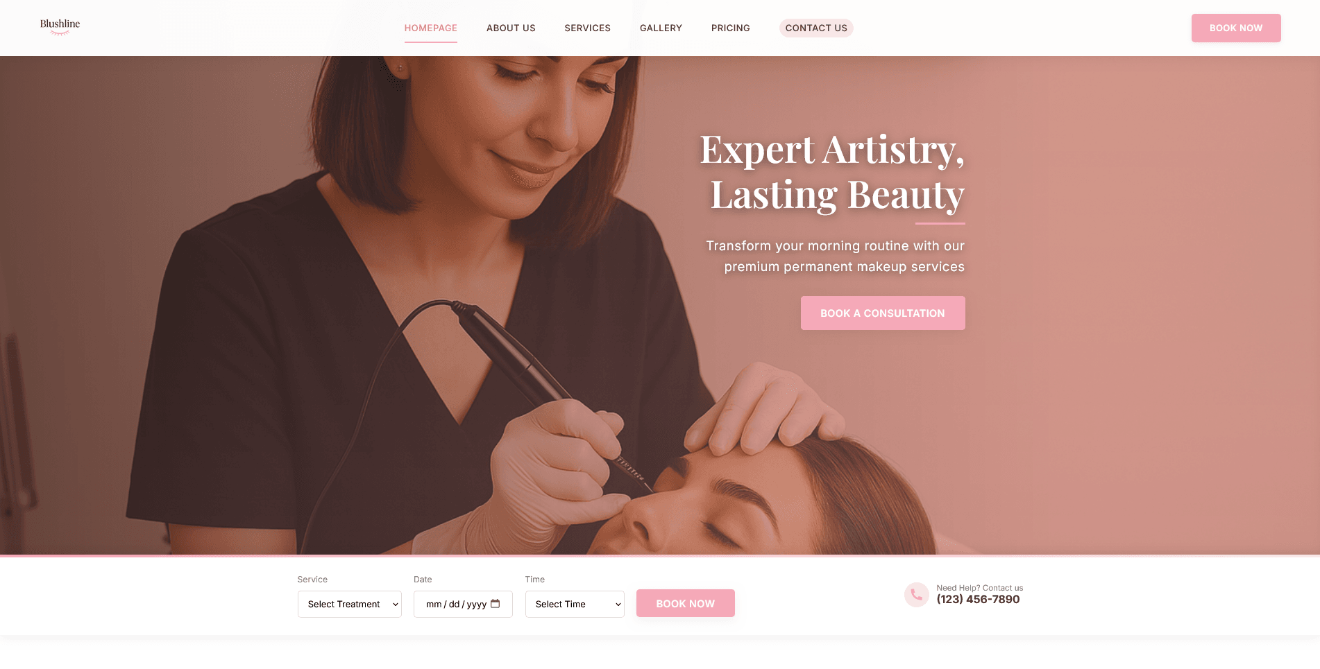 Blushline site preview
