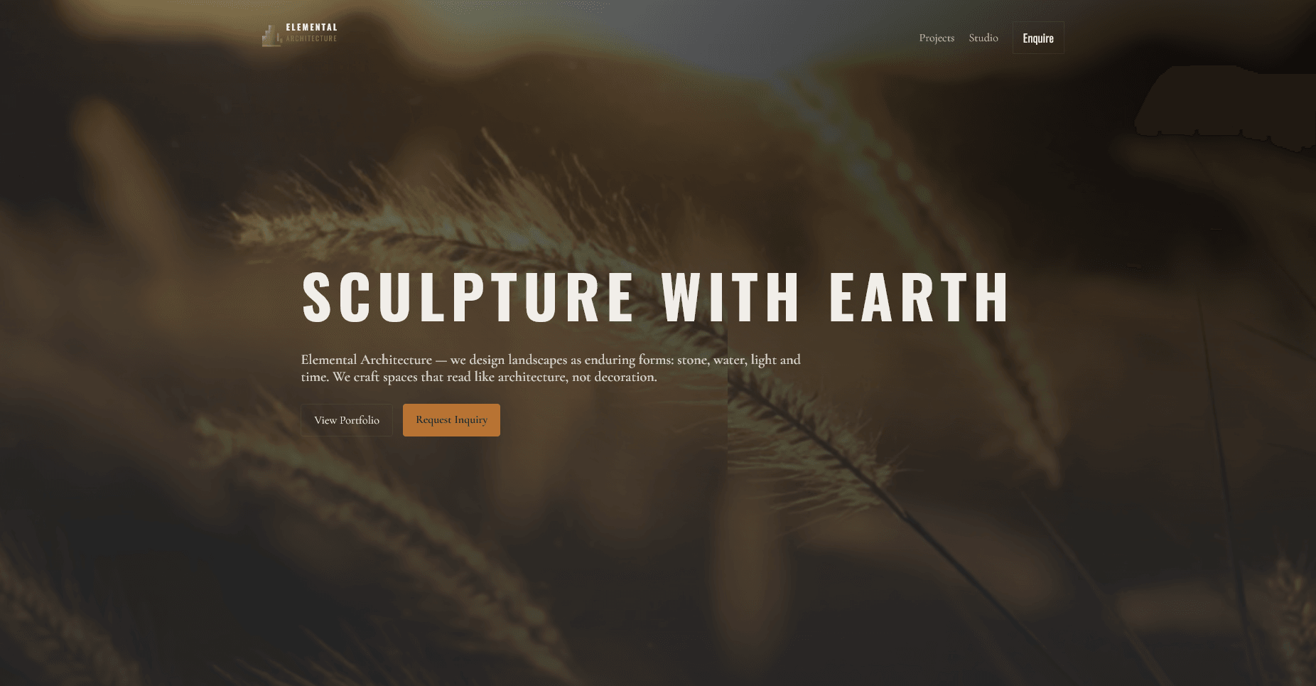 Elemental Architecture website screenshot